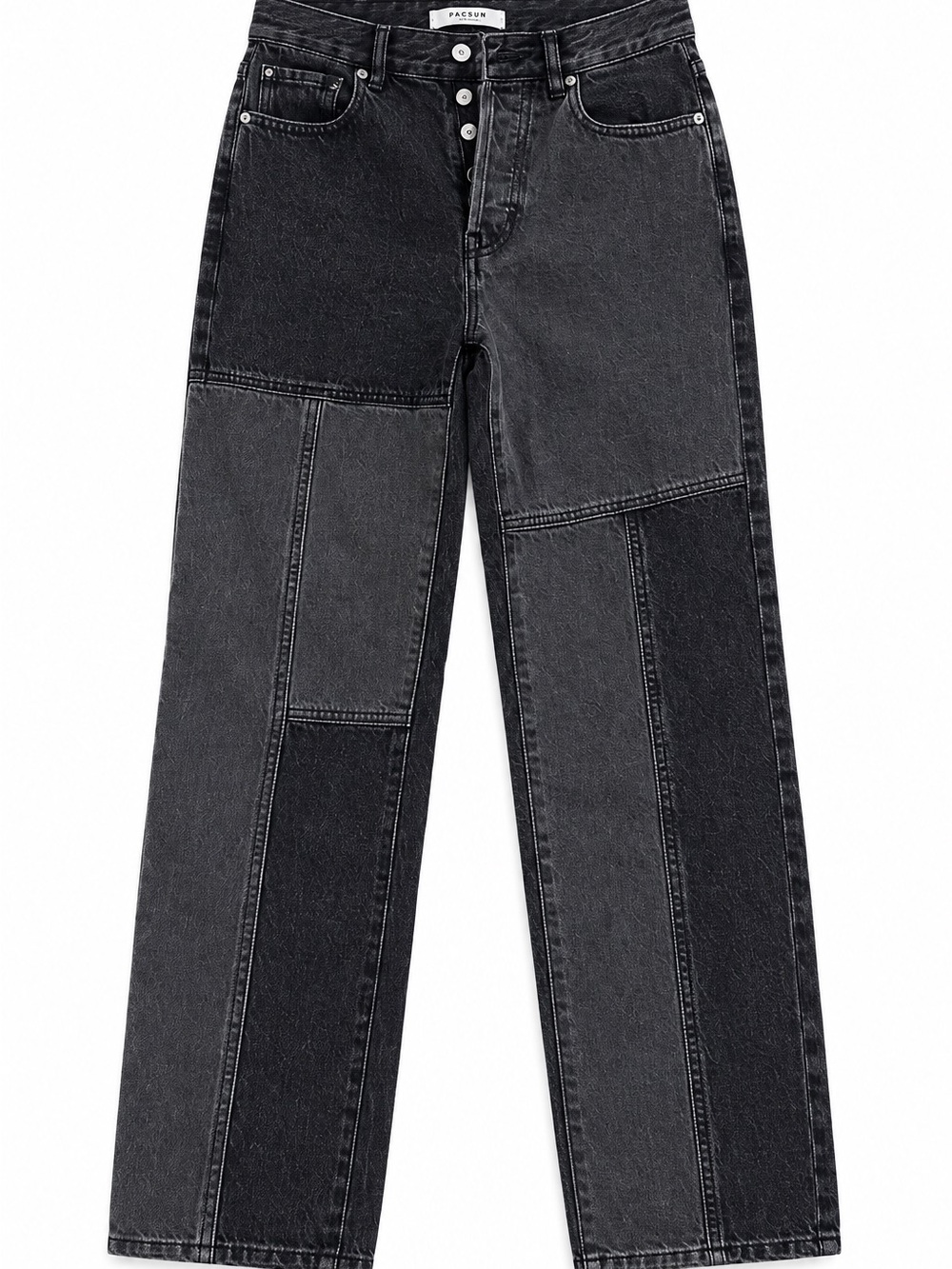 PacSun Size 23 Black Patchwork Jeans 90s Y2K Skater Streetwear